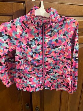adidas Girls' Multicolor Pink Pattern lightweight jacket Sz.5